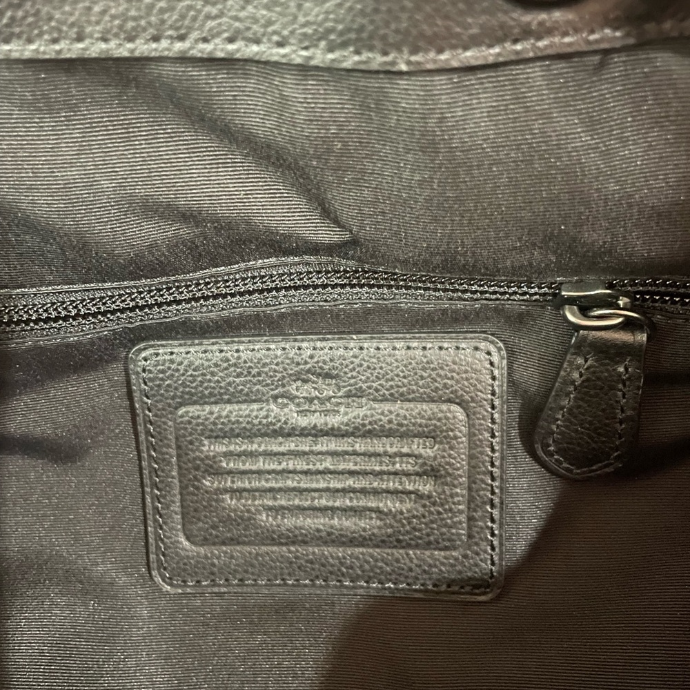 COACH EUC authentic large Black leather and gray wool Backpack/Rucksack - Picture 2 of 13